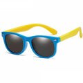 oculos infantil flexivel polarizado azul e amarelo, oculos de sol infantil flexivel chicco